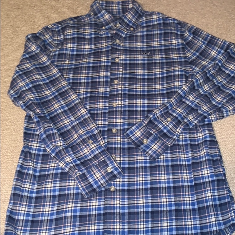 Vineyard Vines Blue Plaid Button Down Shirt